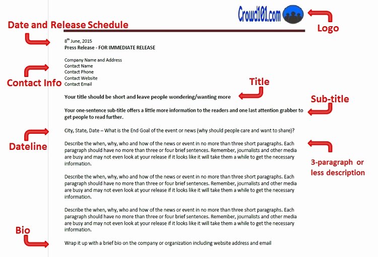 Press Release Email Template Elegant How to Write An Irresistible Crowdfunding Press Release