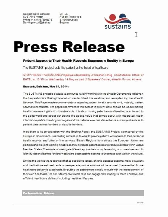Press Release Template Doc Awesome 21 Free Press Release Template Word Excel formats