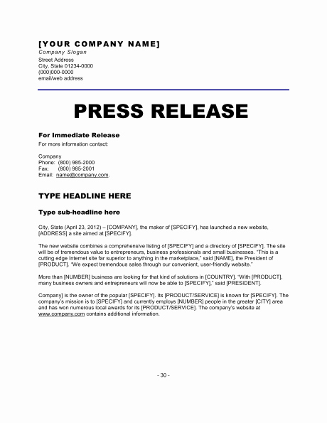 Press Release Template Free Luxury top 5 Resources to Get Free Press Release Templates Word