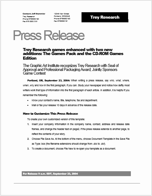 Press Release Template Word Inspirational Press Release Template 15 Free Samples Ms Word Docs