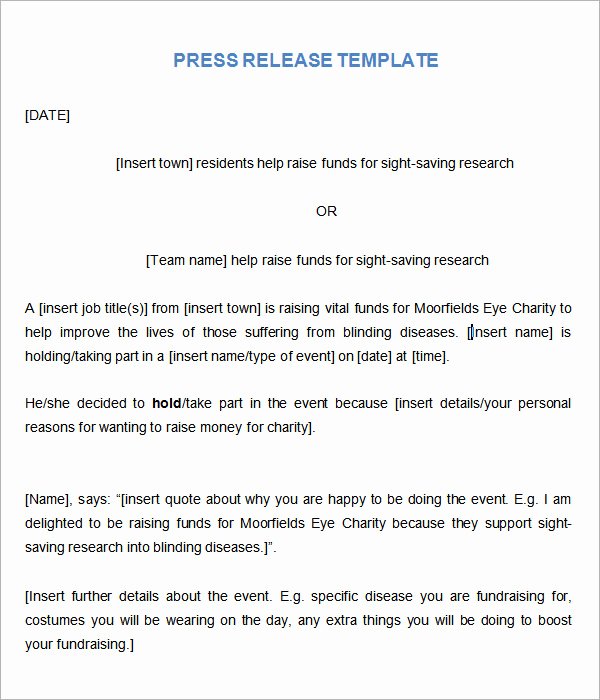 Press Release Template Word Unique Sample Press Release Templates 8 Free Documents