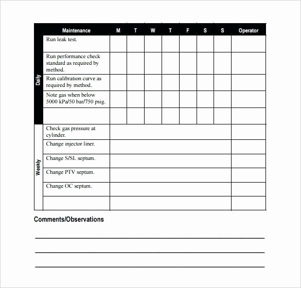 Preventative Maintenance Plan Template Awesome Planned Preventive Maintenance Schedule Download Template