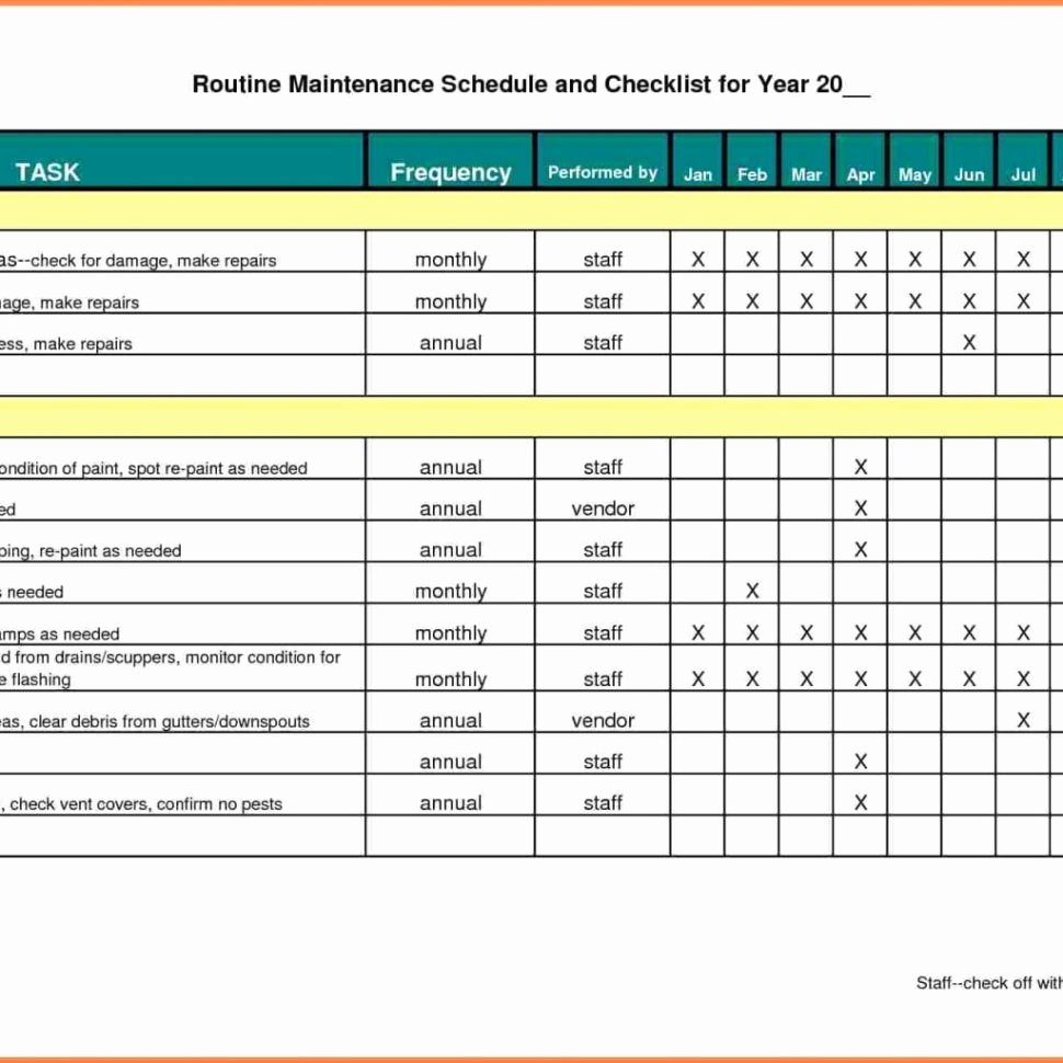 Preventative Maintenance Plan Template Unique Planned Preventative Maintenance Spreadsheet for
