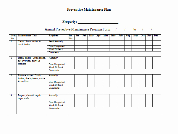 Preventive Maintenance Program Template New Preventive Maintenance Policy and Procedures Manual 1