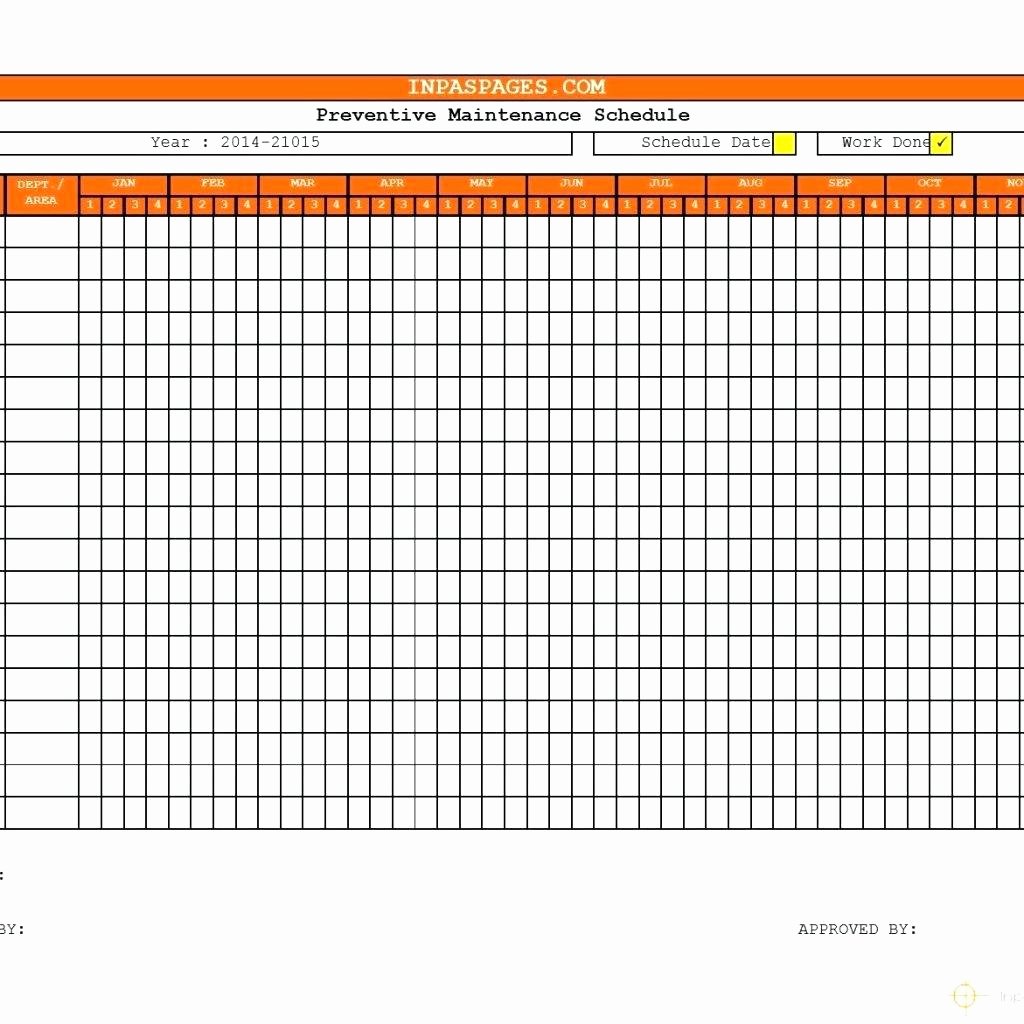 Preventive Maintenance Schedule Template Excel Beautiful Preventive Maintenance Spreadsheet Template
