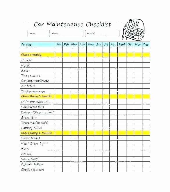 Preventive Maintenance Schedule Template Excel New Vehicle Maintenance Checklist Excel Vehicle Maintenance