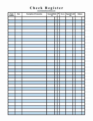 Print Your Own Checks Template Lovely Helpingmoms Home Check Register Printable