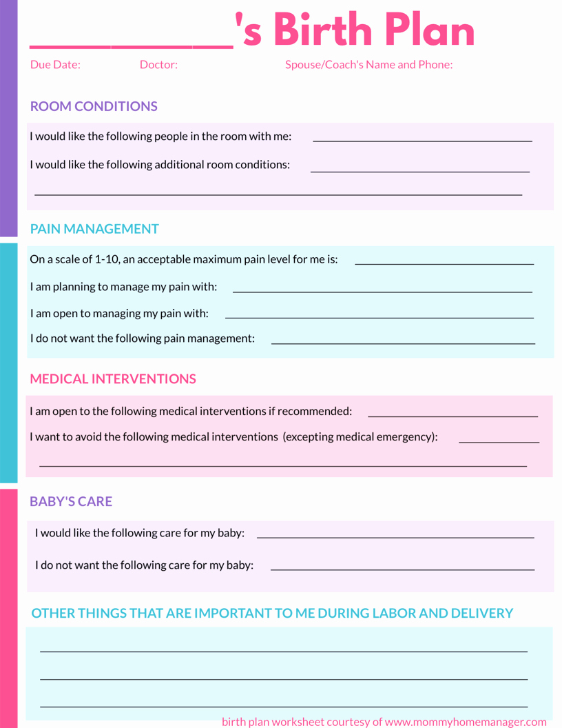 Printable Birthing Plan Template Beautiful How to Write A Birth Plan with Printable Birth Plan