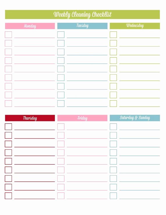 Printable Cleaning Schedule Template Inspirational Daily Cleaning Checklist Editable Printable Pdf Instant