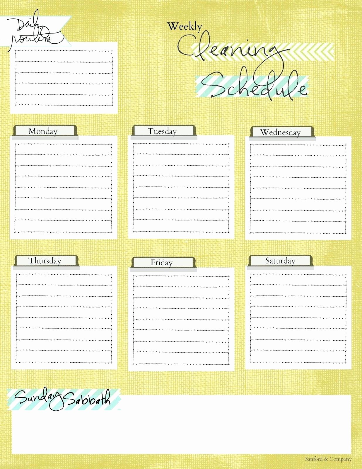 Printable Cleaning Schedule Template Lovely Printable Cleaning Schedule Template