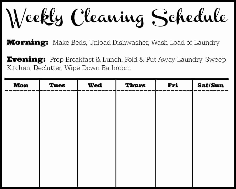 Printable Cleaning Schedule Template Unique 40 Printable House Cleaning Checklist Templates Template Lab