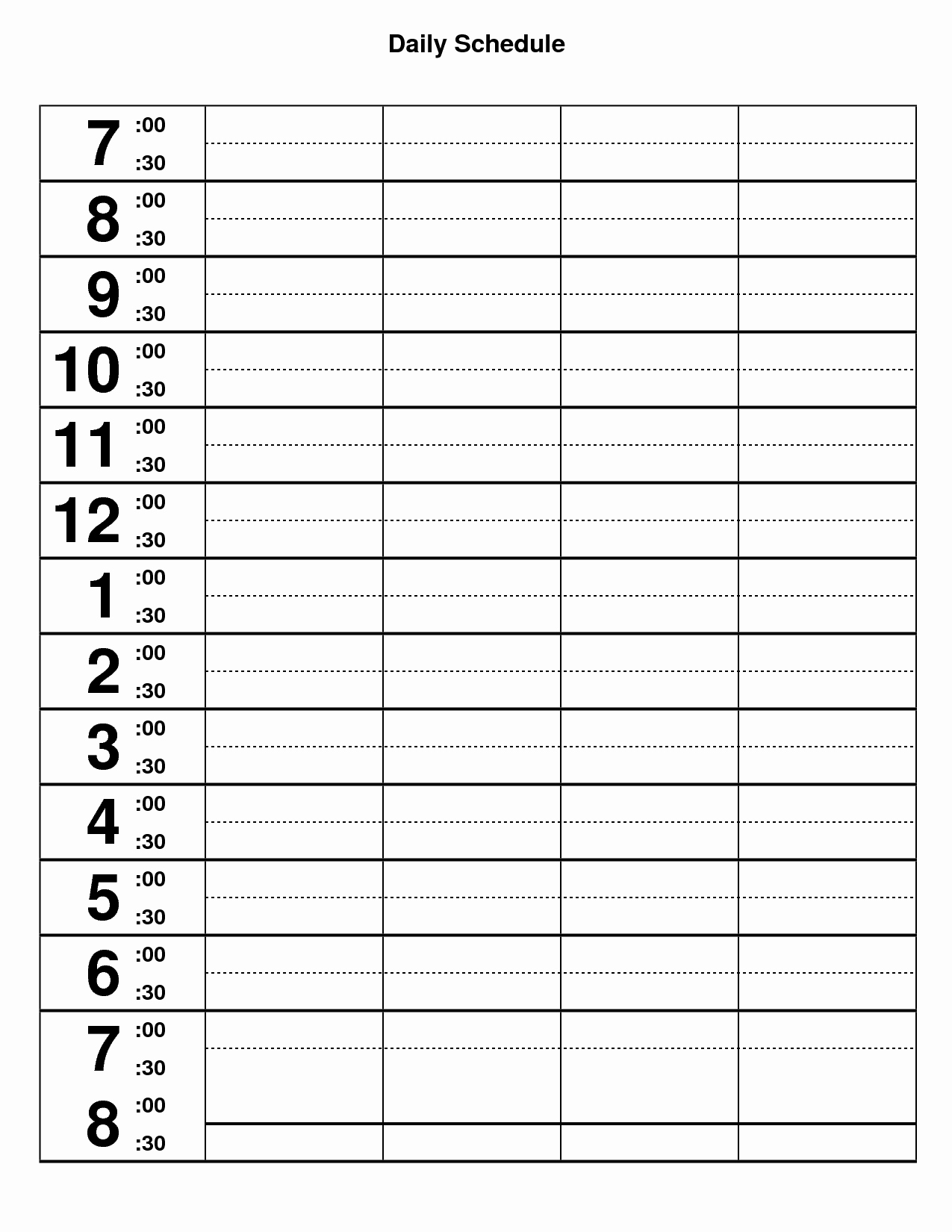 Printable Daily Schedule Template Beautiful 9 Best Of Daily Schedule Template Printable Free