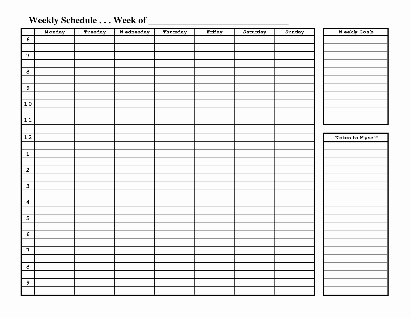 Printable Daily Schedule Template Beautiful Free Printable Weekly Schedule Template