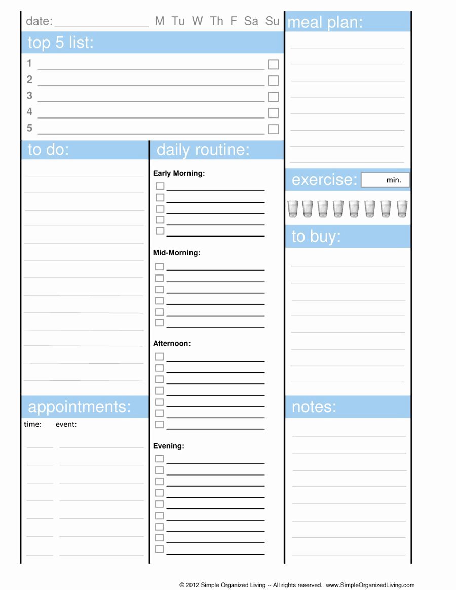 Printable Daily Schedule Template Elegant 40 Printable Daily Planner Templates Free Template Lab