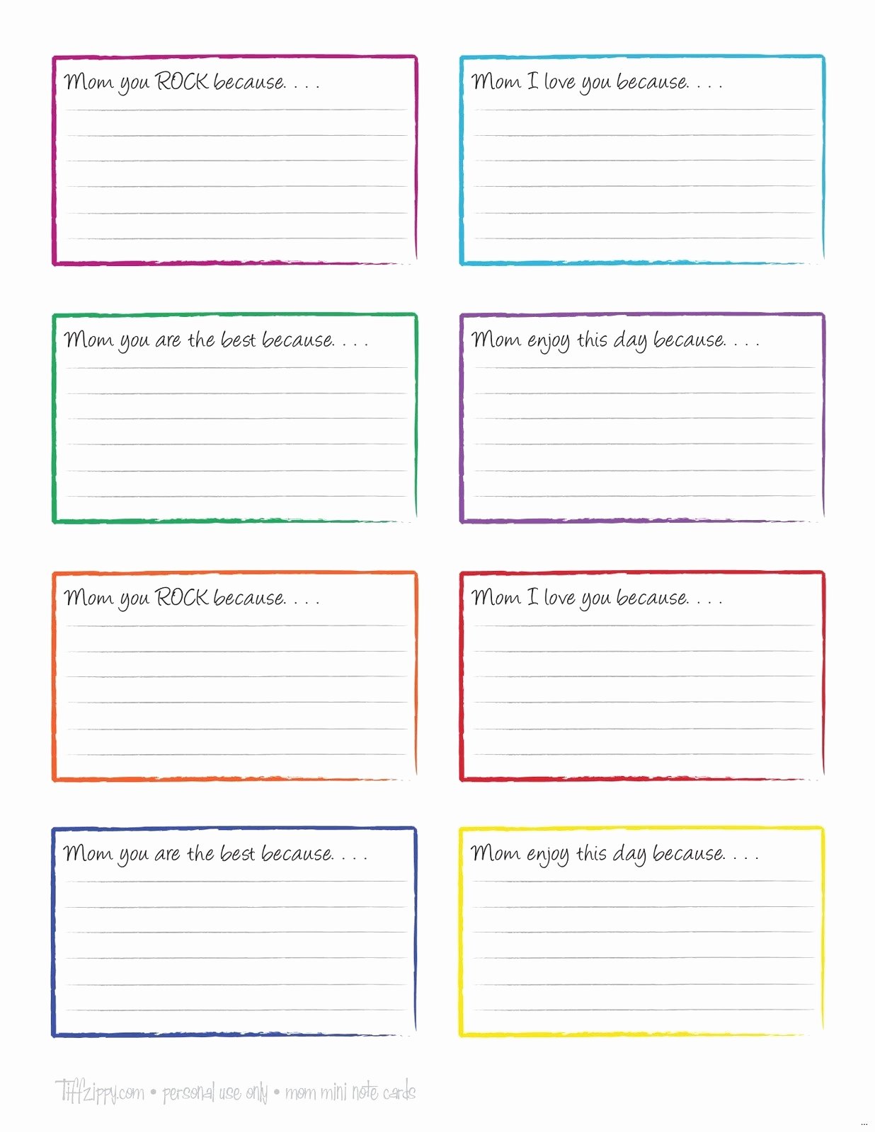 Printable Flash Card Template