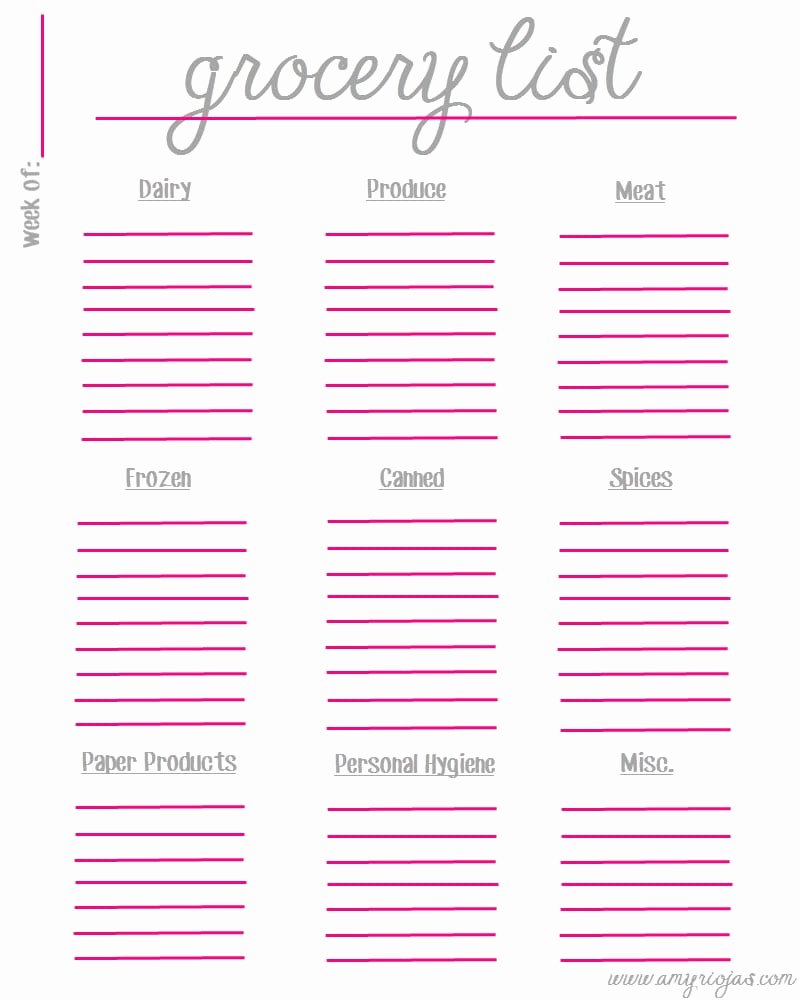 Printable Grocery List Template Beautiful 21 Free Grocery List Template Word Excel formats