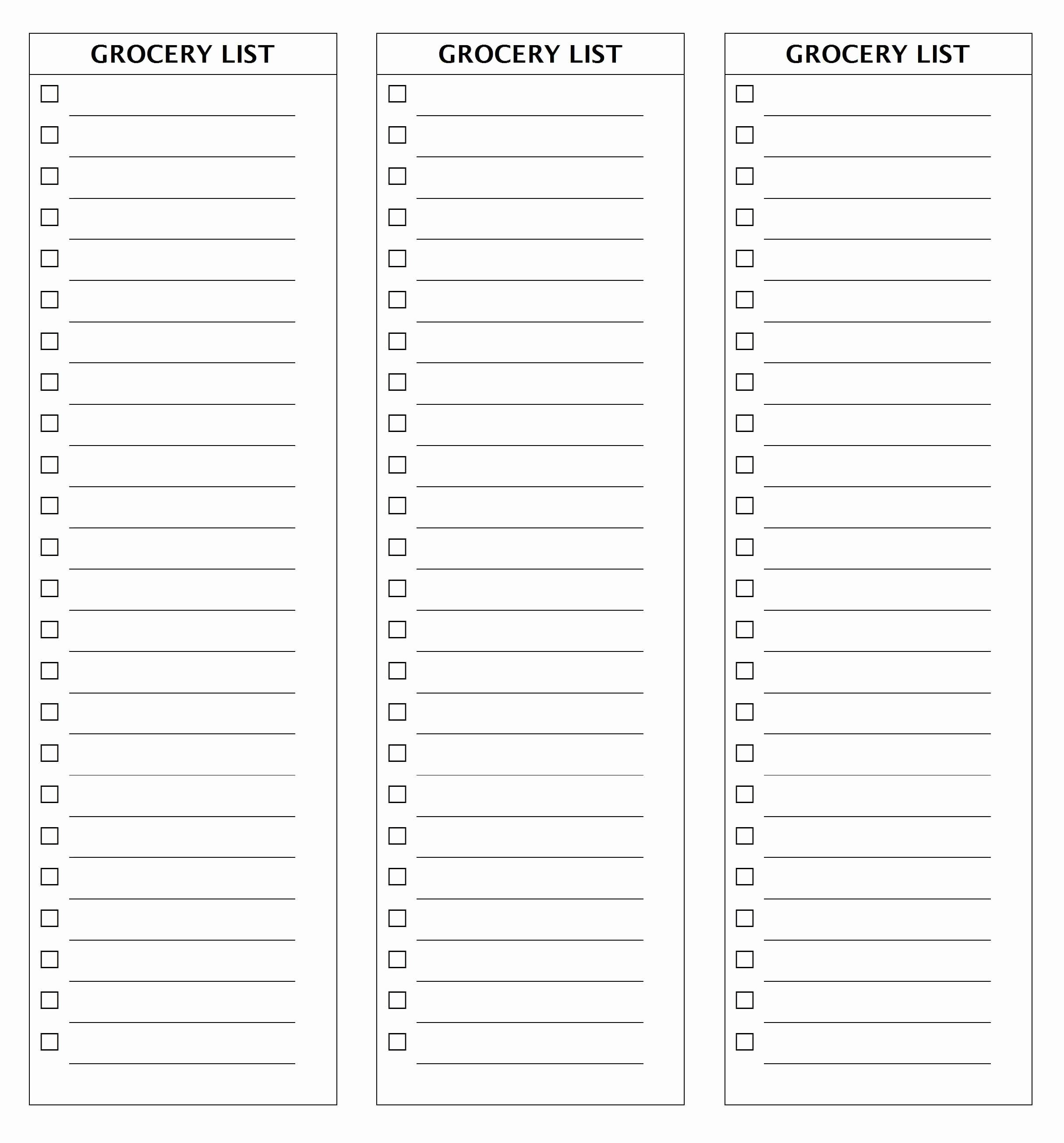Printable Grocery List Template Beautiful 28 Free Printable Grocery List Templates