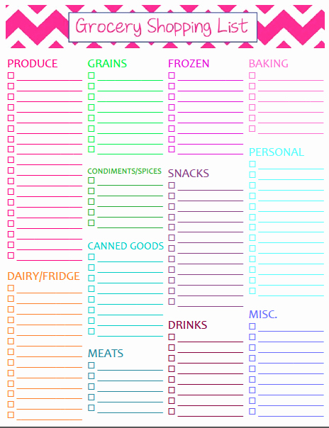 Printable Grocery List Template Lovely Grocery Shopping List Template Free Printable – Cassie