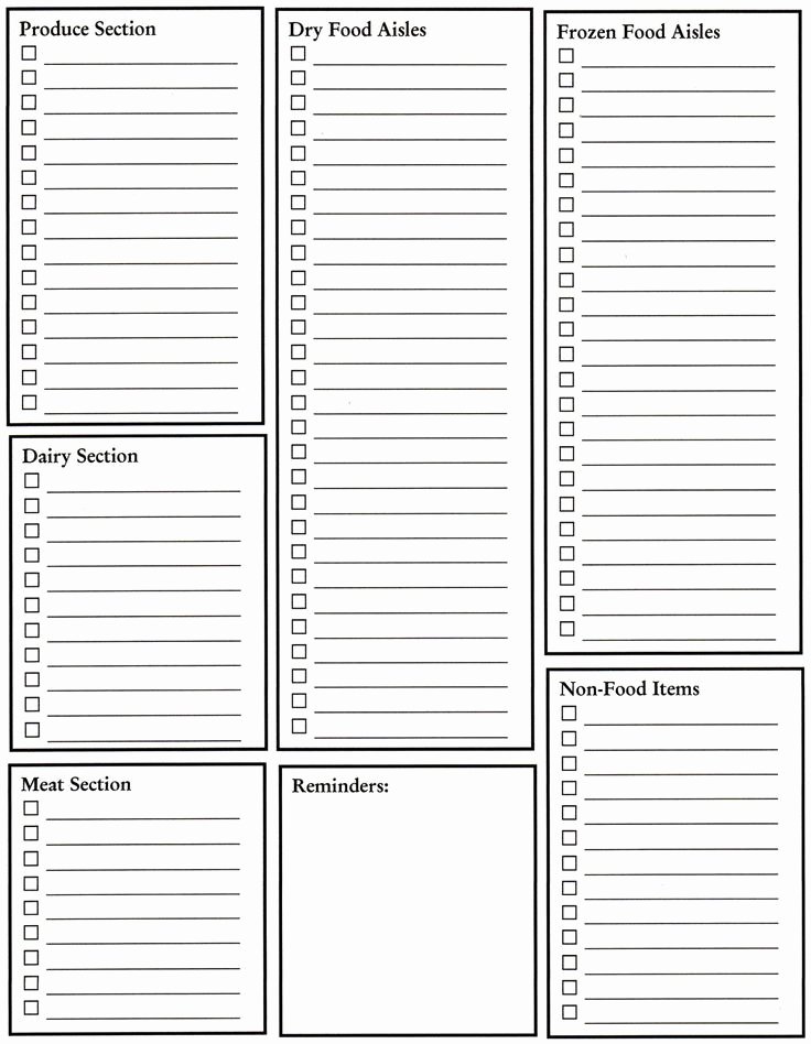 Printable Grocery List Template New Best 25 Grocery List Templates Ideas On Pinterest