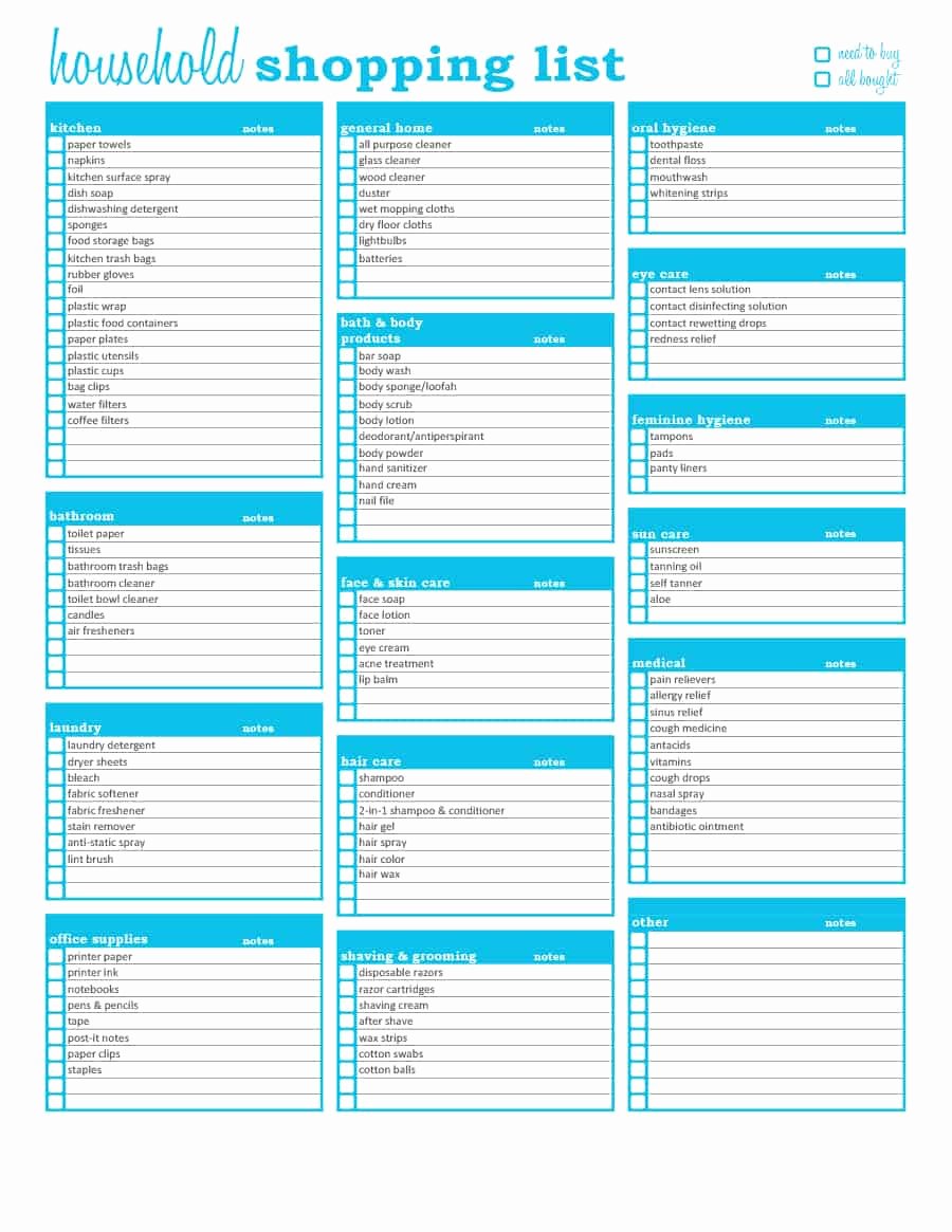 Printable Grocery List Template Unique 40 Printable Grocery List Templates Shopping List