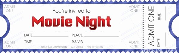 Printable Movie Tickets Template Lovely Diy Tickets for Movie Night Birthday Invites