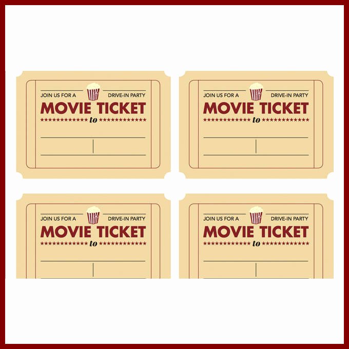 Printable Movie Tickets Template Lovely Movie Ticket Template