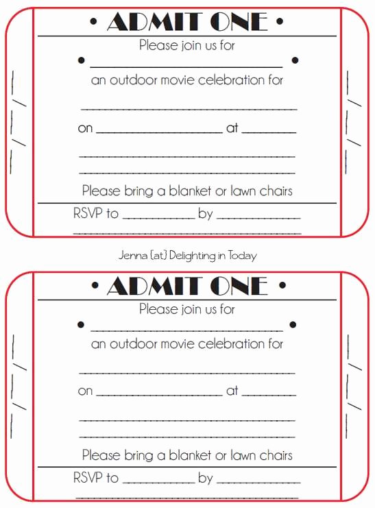 Printable Movie Tickets Template New Movie Ticket Template
