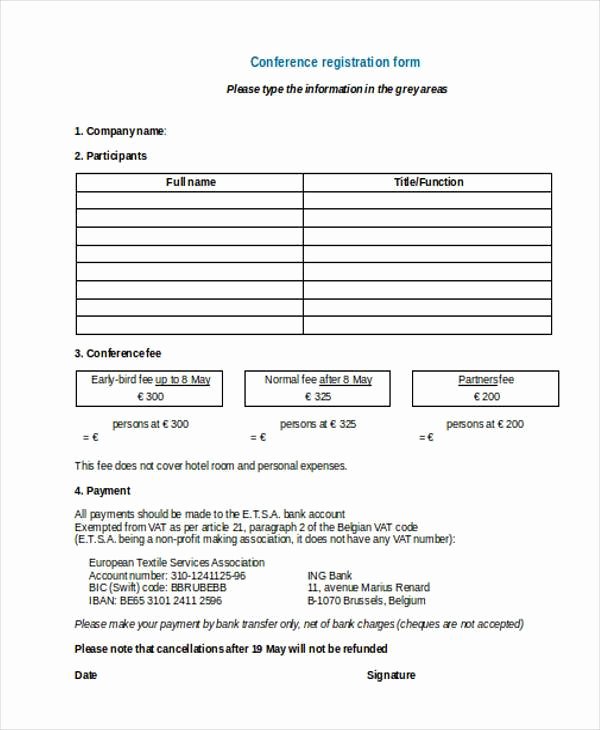 Printable Registration form Template Elegant Registration form Templates