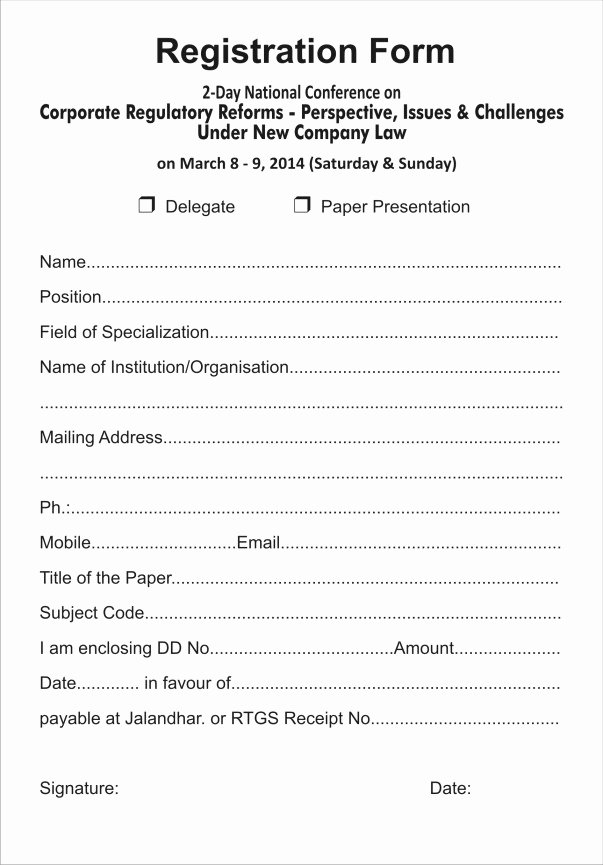 Printable Registration form Template Fresh Printable Registration form Templates Word Excel Samples