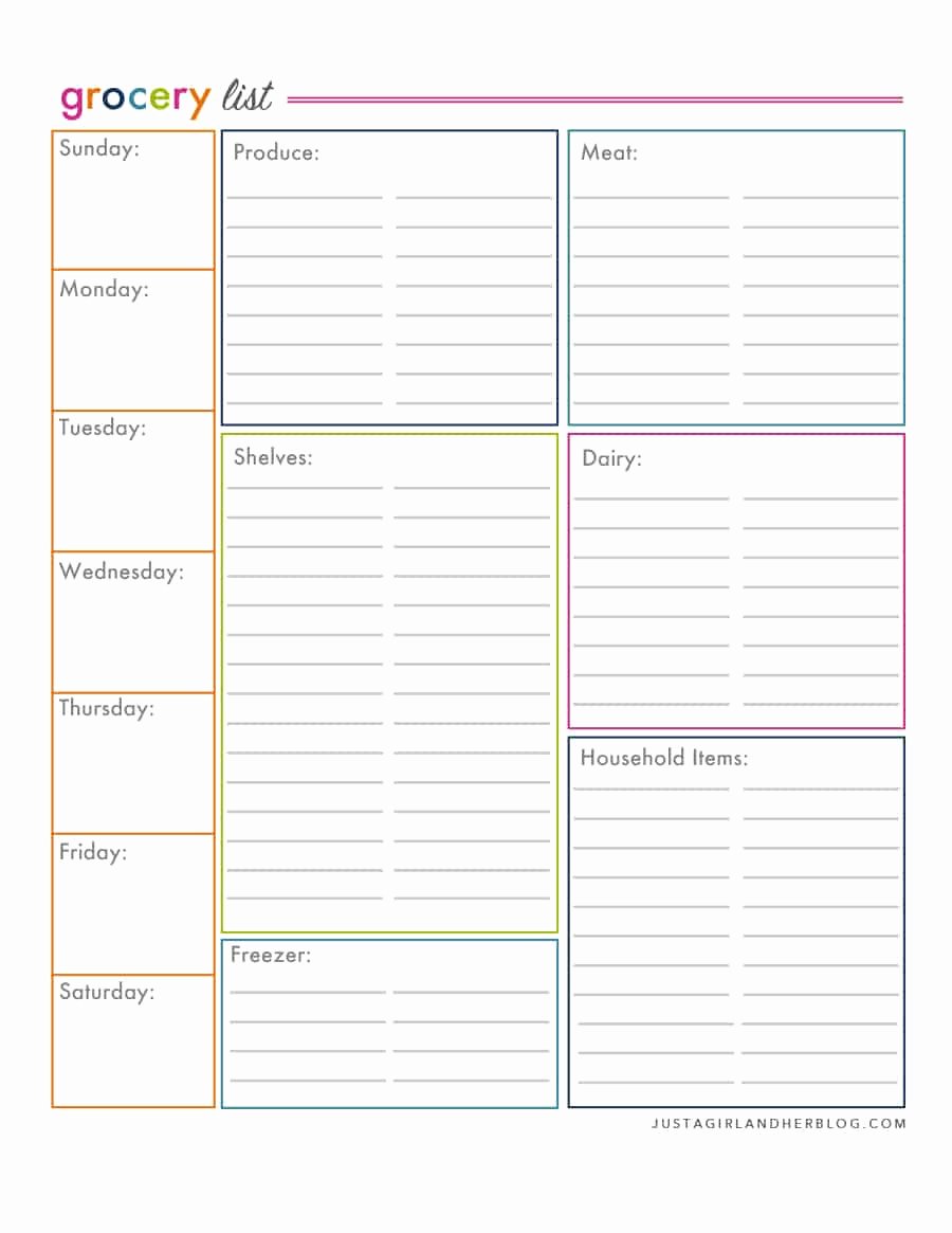 Printable Shopping List Template Best Of 40 Printable Grocery List Templates Shopping List