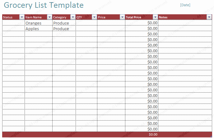 Printable Shopping List Template Elegant Microsoft Fice Templates