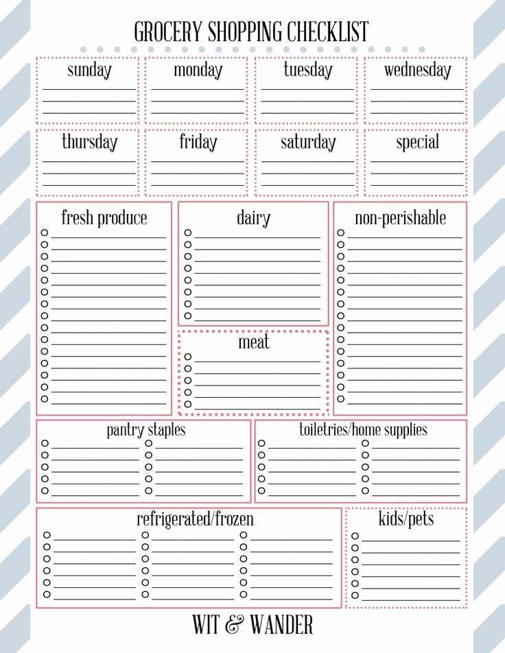 Printable Shopping List Template Lovely Free Printable Grocery Shopping List