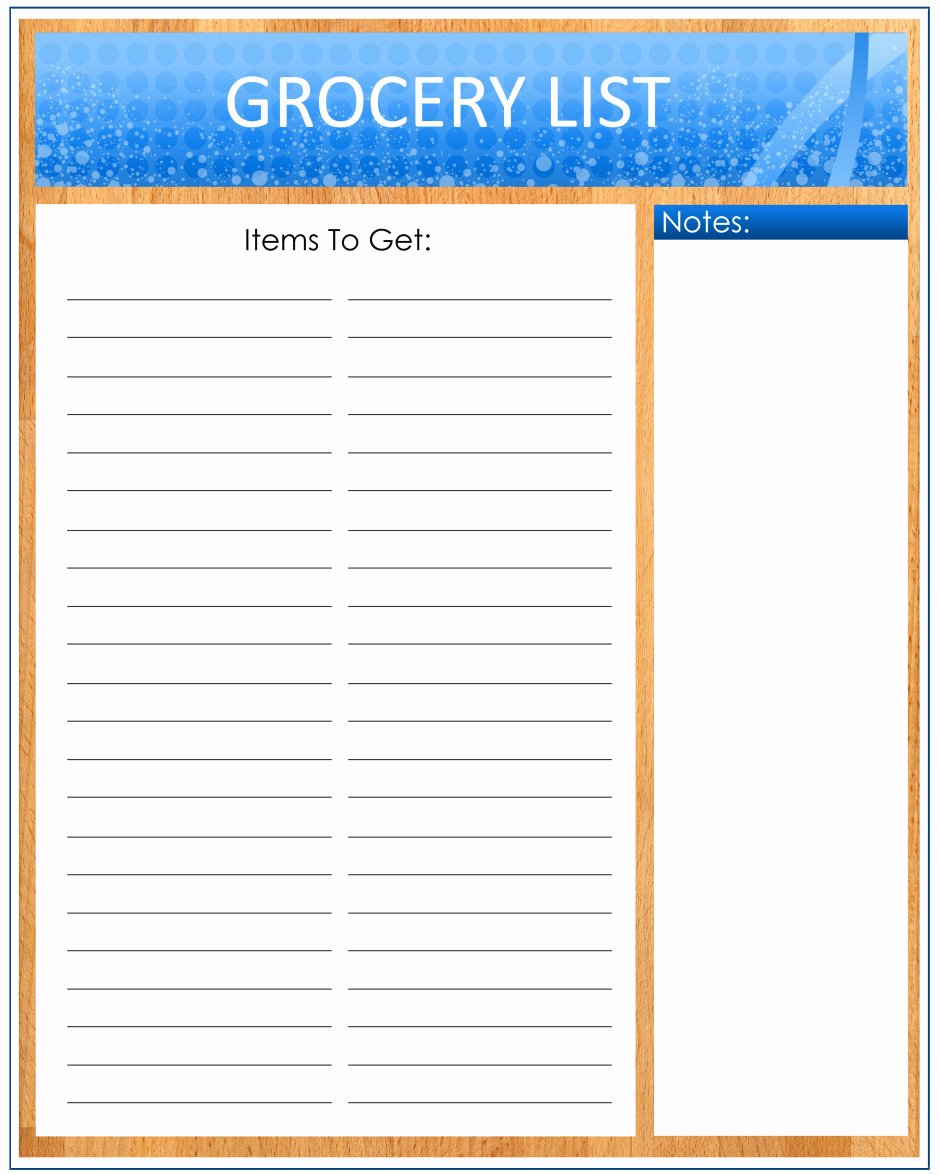 Printable Shopping List Template Unique 28 Free Printable Grocery List Templates