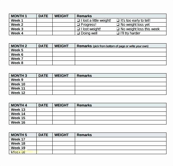 Printable Weight Loss Chart Template Fresh Weekly Weight Loss Tracking Chart Template Free Printable