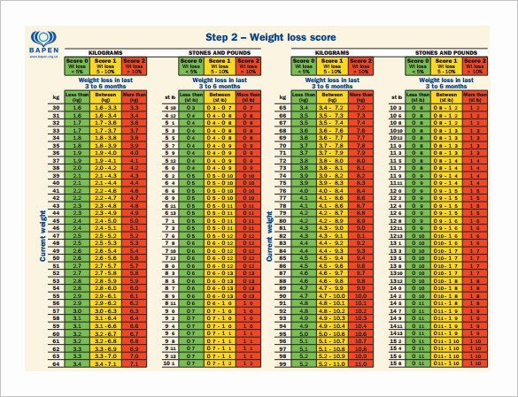 Printable Weight Loss Chart Template Inspirational Weight Loss Chart Template – 9 Free Word Excel Pdf