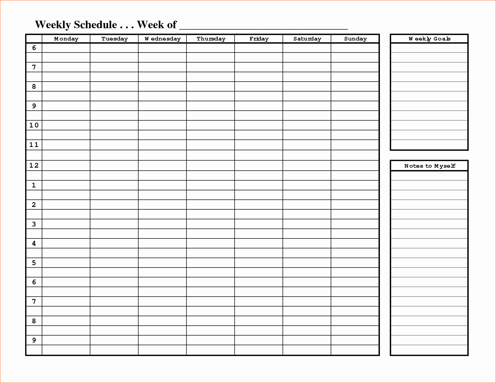 Printable Work Schedule Template New 10 Free Weekly Schedule Template