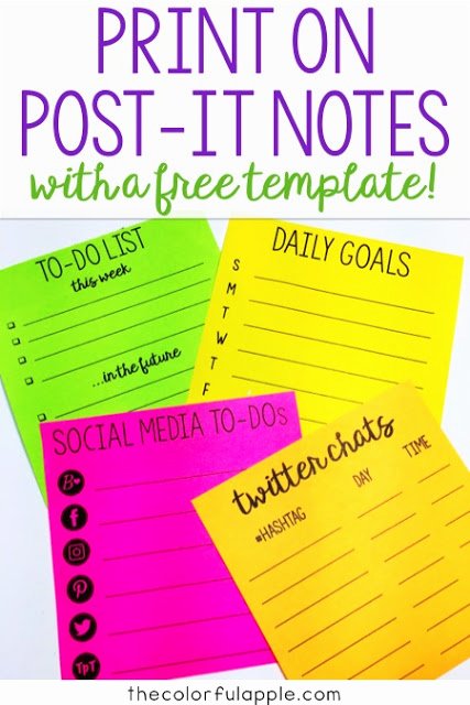 Printing On Post It Template Unique the Colorful Apple September 2016