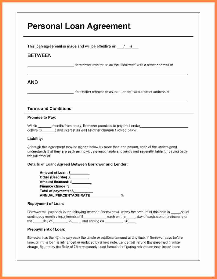 Private Loan Contract Template Elegant 7 Template Loan Agreement Between Family Members