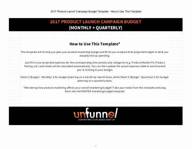 Product Launch Marketing Plan Template Luxury 2017 Product Launch Marketing Bud [excel Template]