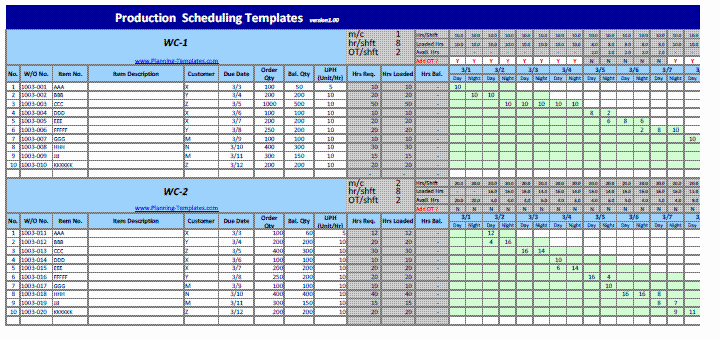 Production Planning Excel Template New Production Schedule Template Excel