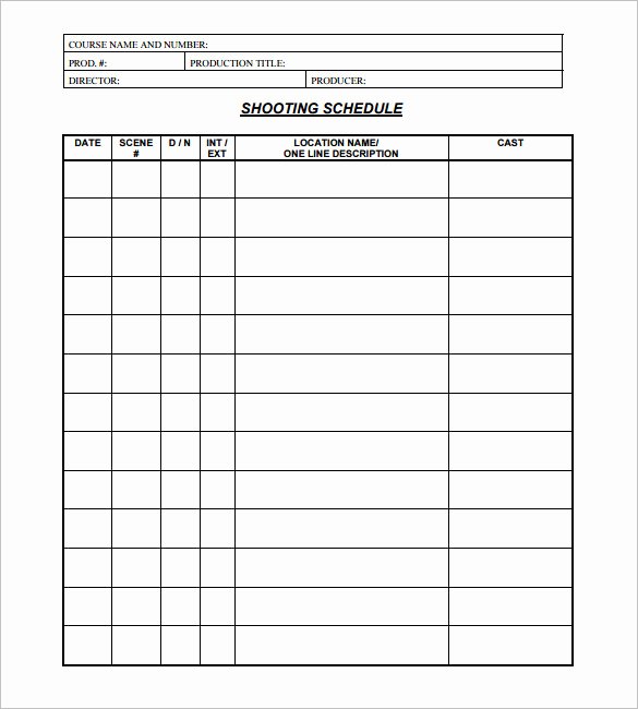 Production Schedule Excel Template Lovely 11 Shooting Schedule Templates Pdf Doc