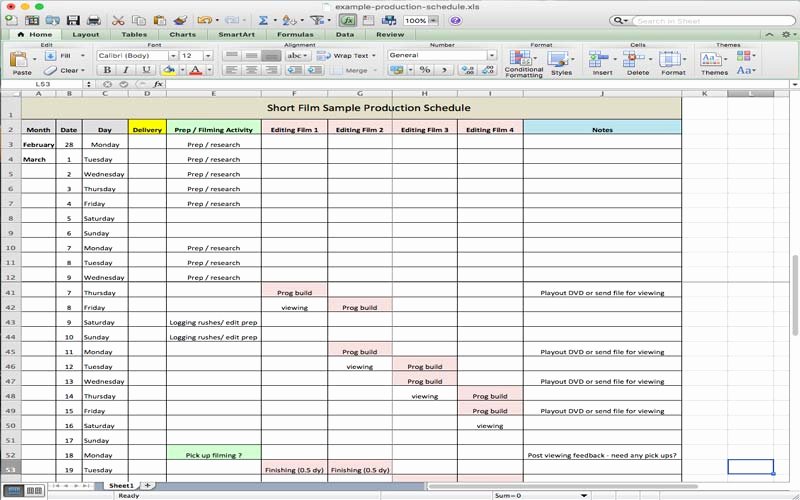Production Schedule Template Excel Luxury 5 Useful Microsoft Excel Templates for In Tv
