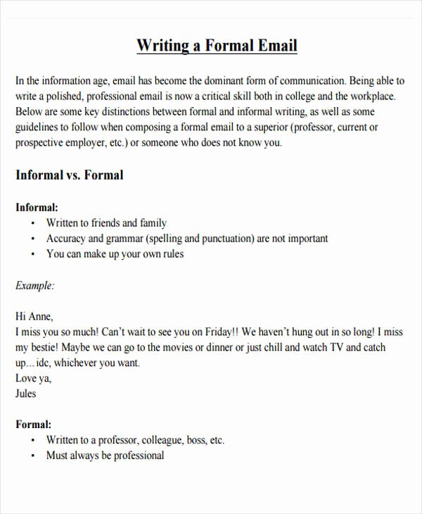 Professional E Mail Template Inspirational Professional Email format F Resume