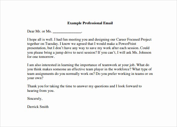 Professional Email Template Free Elegant 8 Sample Professional Email Templates – Pdf