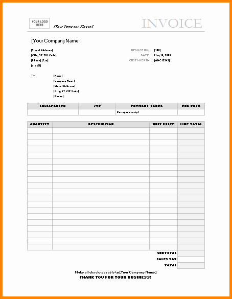 Professional Services Invoice Template Awesome 4 Bill format In Word for Professional Services
