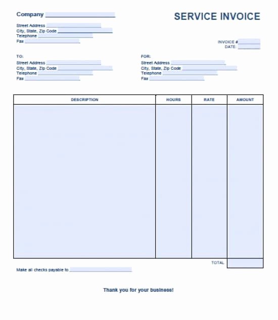 Professional Services Invoice Template Best Of Free Service Invoice Template Excel Pdf