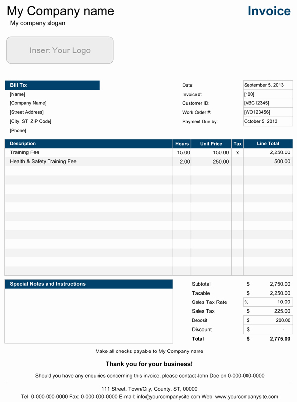 Professional Services Invoice Template Best Of Service Invoice Templates for Excel
