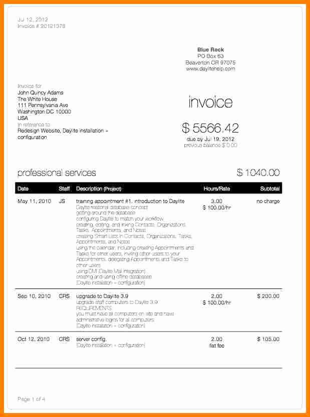 Professional Services Invoice Template Fresh 6 Bill format for Professional Services