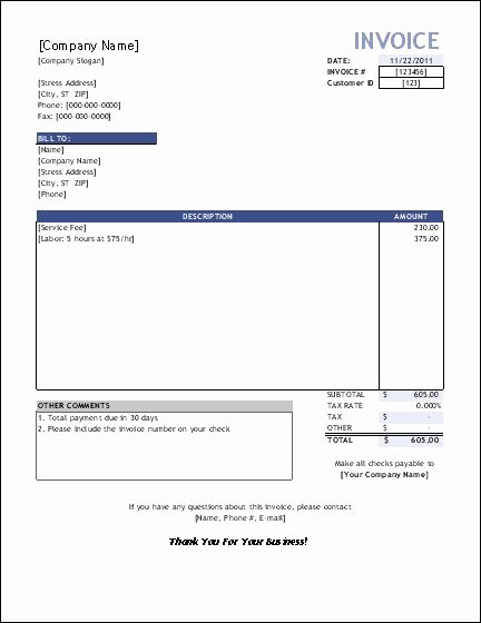 Professional Services Invoice Template New Download the Service Invoice Template From Vertex42