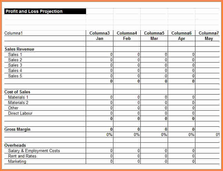 Profit Loss Excel Template Fresh 7 Business Profit and Loss Spreadsheet
